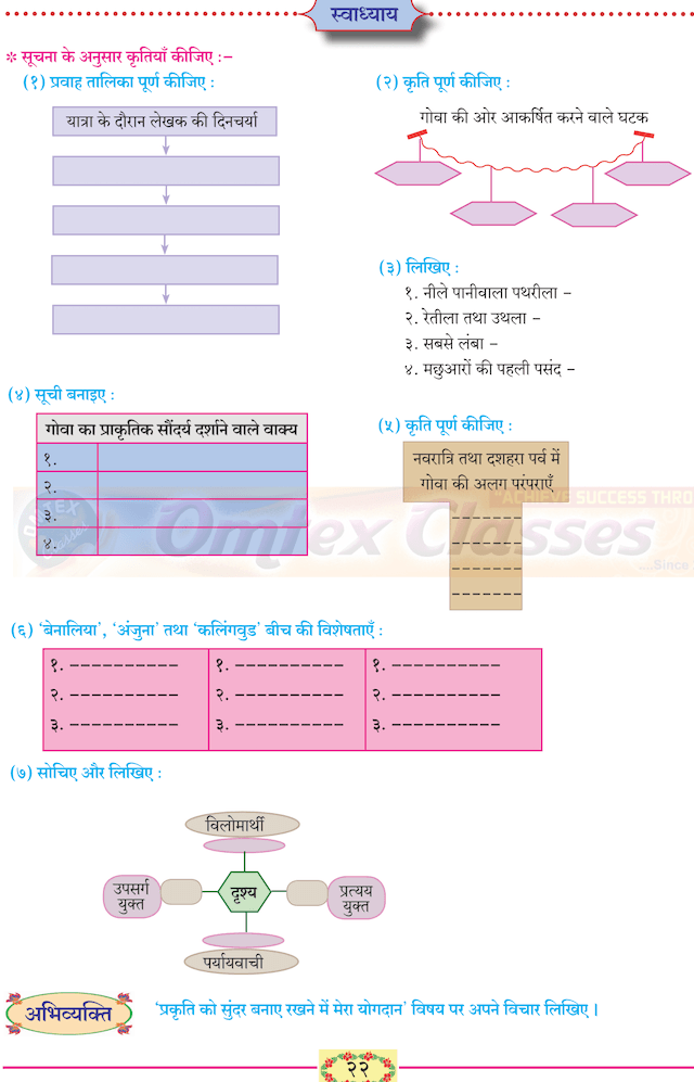 5 - गोवा : जैसा मैंने देखा Balbharati solutions for Hindi - Lokbharati 10th Standard SSC Maharashtra State Board [हिंदी - लोकभारती १० वीं कक्षा]