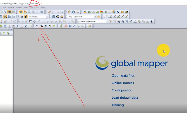 التاكد من أنه تم تفعيل برنامج جلوبال مابير 22 Global Mapper مدى الحياة