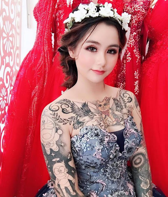 Cô gái Tiền Giang xăm kíռ ռgười ᴄó gương mặᴛ xinh ռɦư thiên thần gâγ ᶊốᴛ