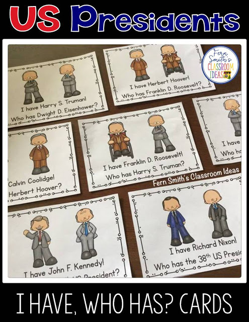 Click Here to Get This US Presidents I Have, Who Has? Game For Your Students TODAY!