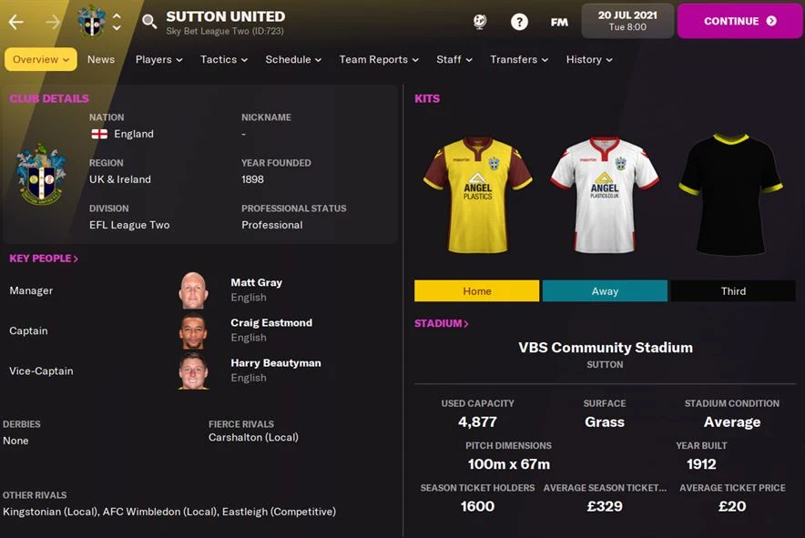 Sutton United FM22