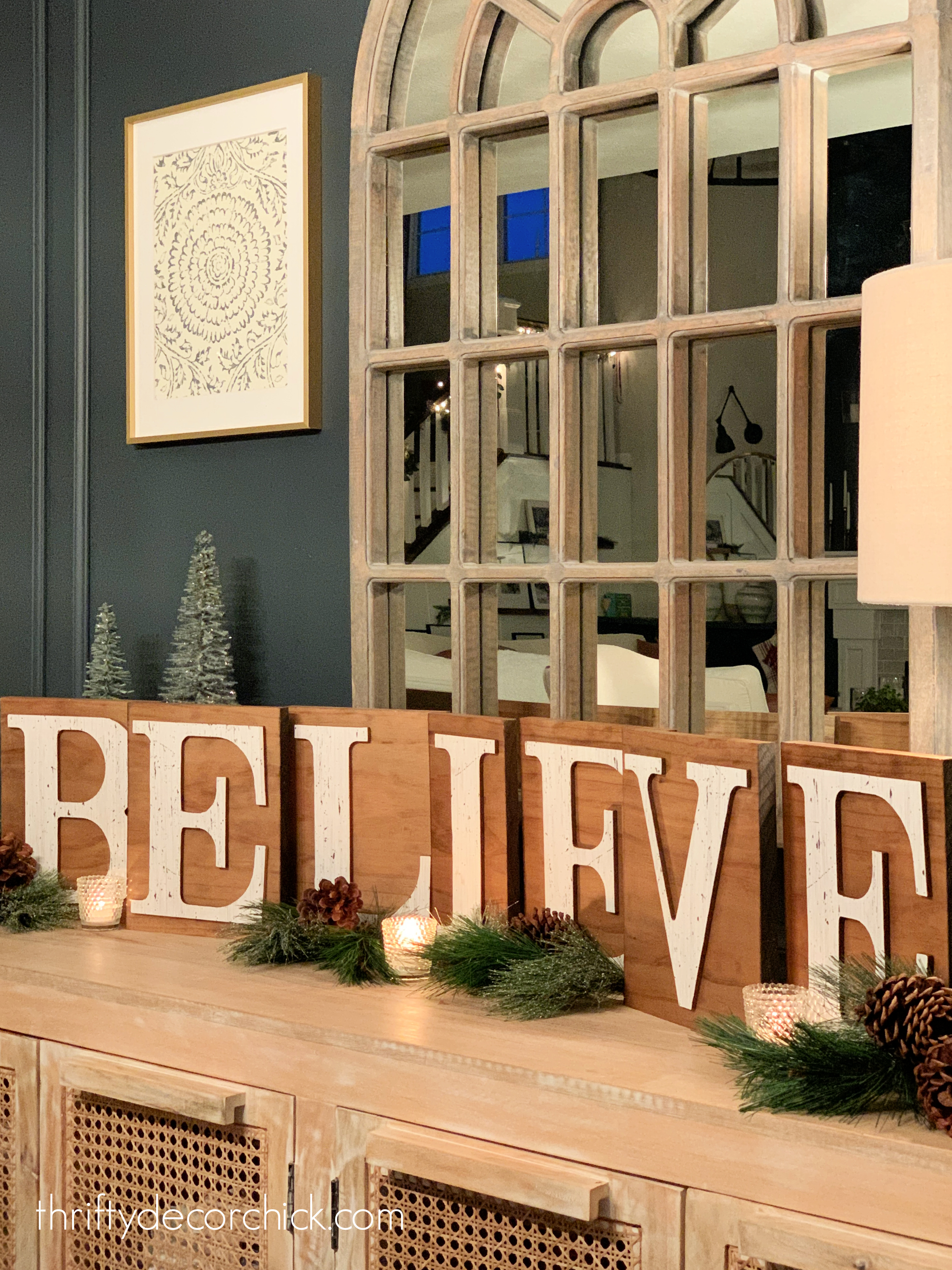 stain and white wood Christmas sign