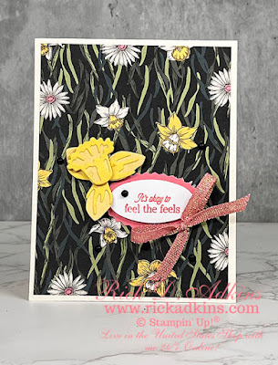 Check out my quick & easy card featuring the Daffodil Afternoon Designer Series Paper and the video tutorial showing how to recreate it.