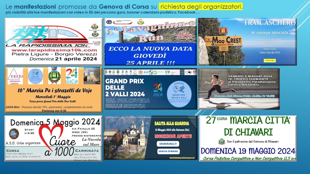 MANIFESTAZIONI PROMOSSE DA GENOVADICORSA