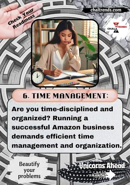 An image of a person at a tidy desk with a calendar, clock, and planner, looking focused and organized.