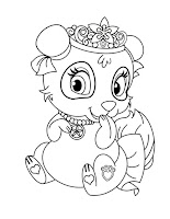 Blossom, Mulan's happy panda coloring page