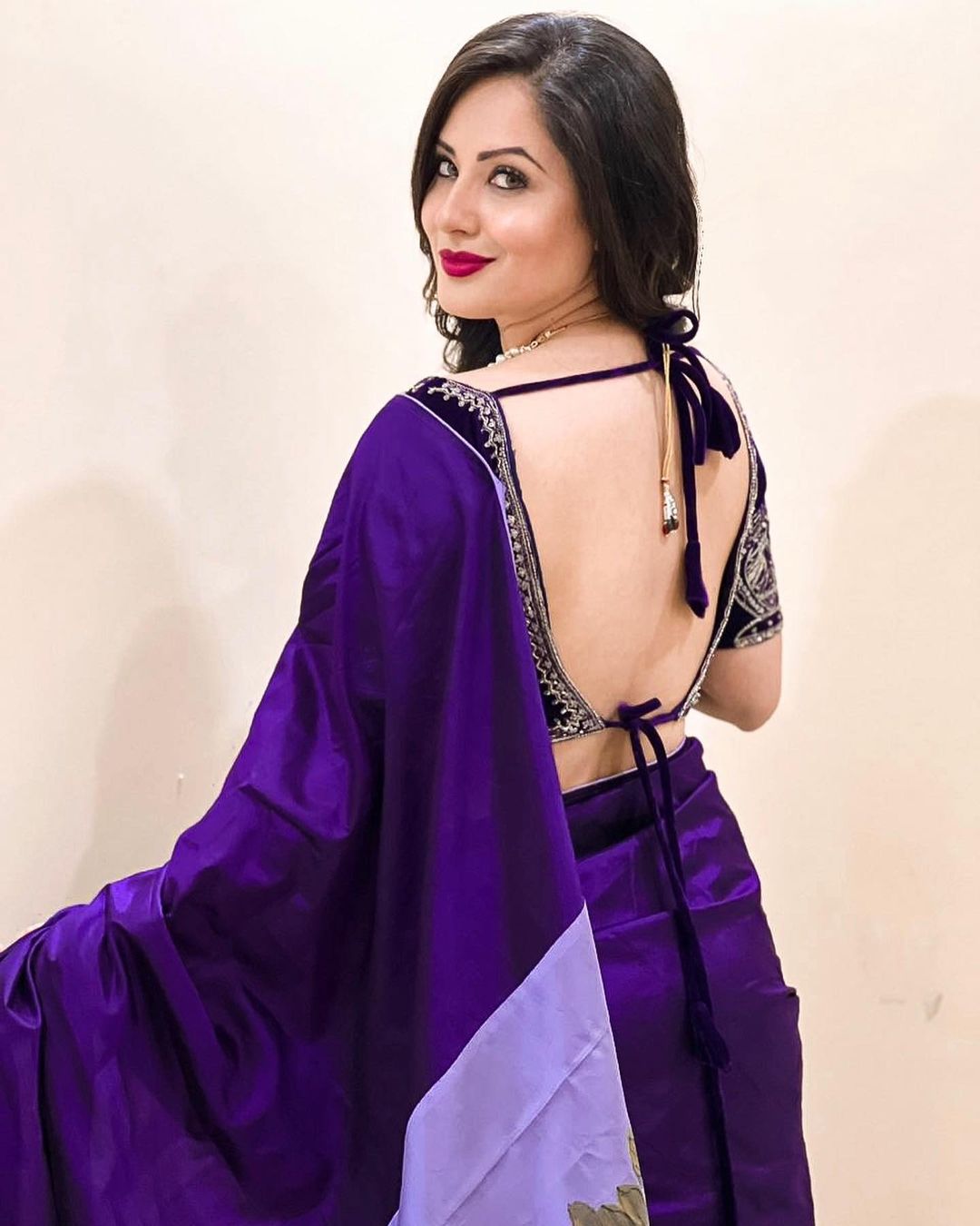 Unleashing the Beauty of Puja Banerjee's Purple Saree Look: Inspiration for Your Next Event