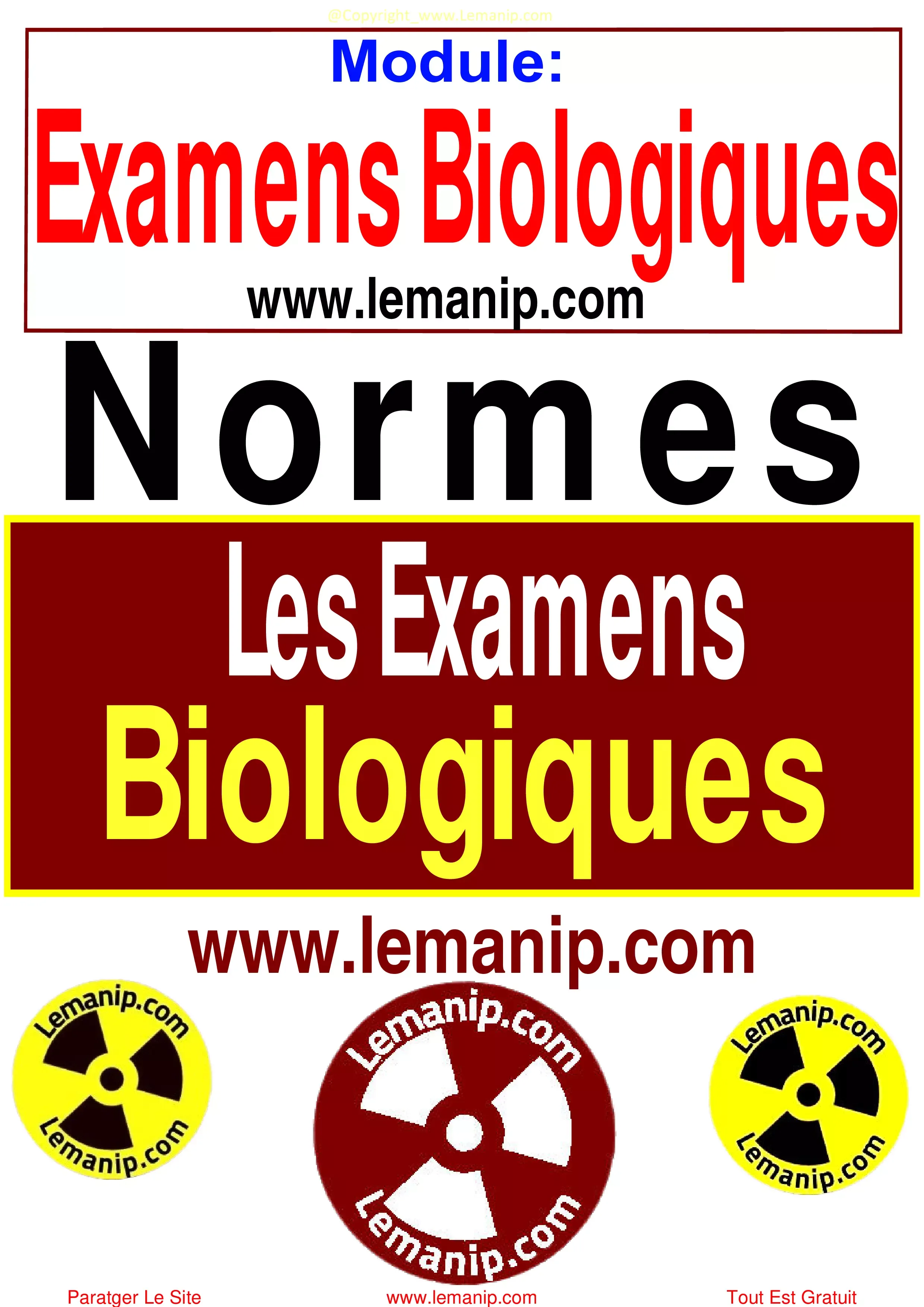 Les Analyses Biologiques