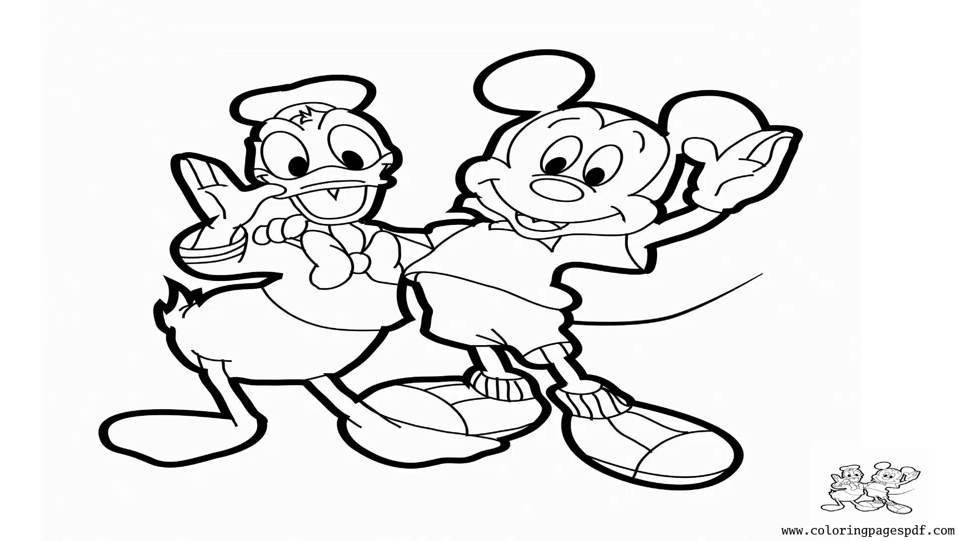 Coloring Page Of Mickey Mouse And Donald Duck