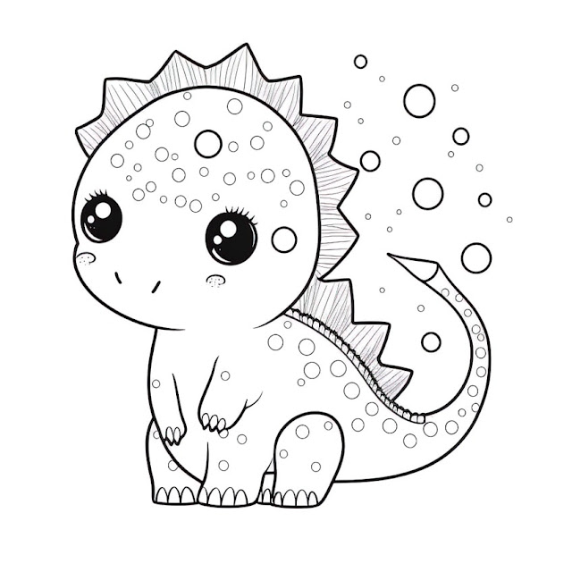 Dino the friendly dinosaur coloring page