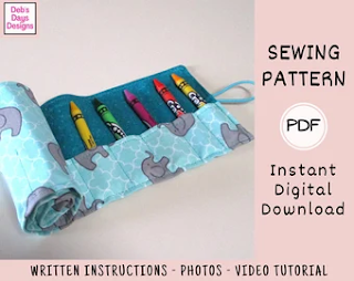 Deb's Days: Roll Up Colored Pencils Holder Sewing Project - Tutorial Tuesday