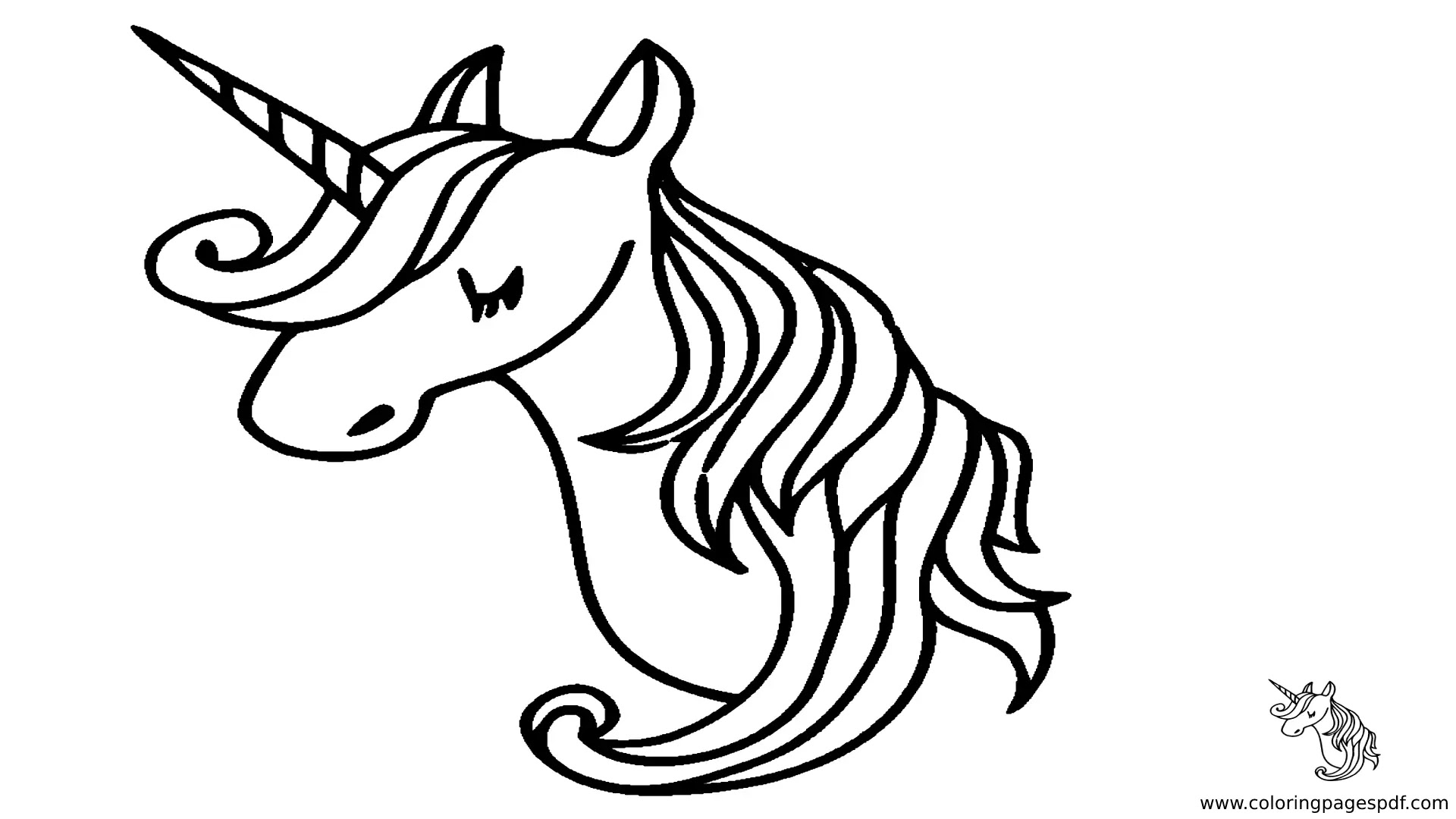 Coloring Pages Of A Unicorn With Eyes Closed