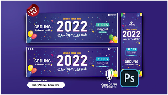 Download Kumpulan Spanduk Tahun Baru Coreldraw 2022 Gratis