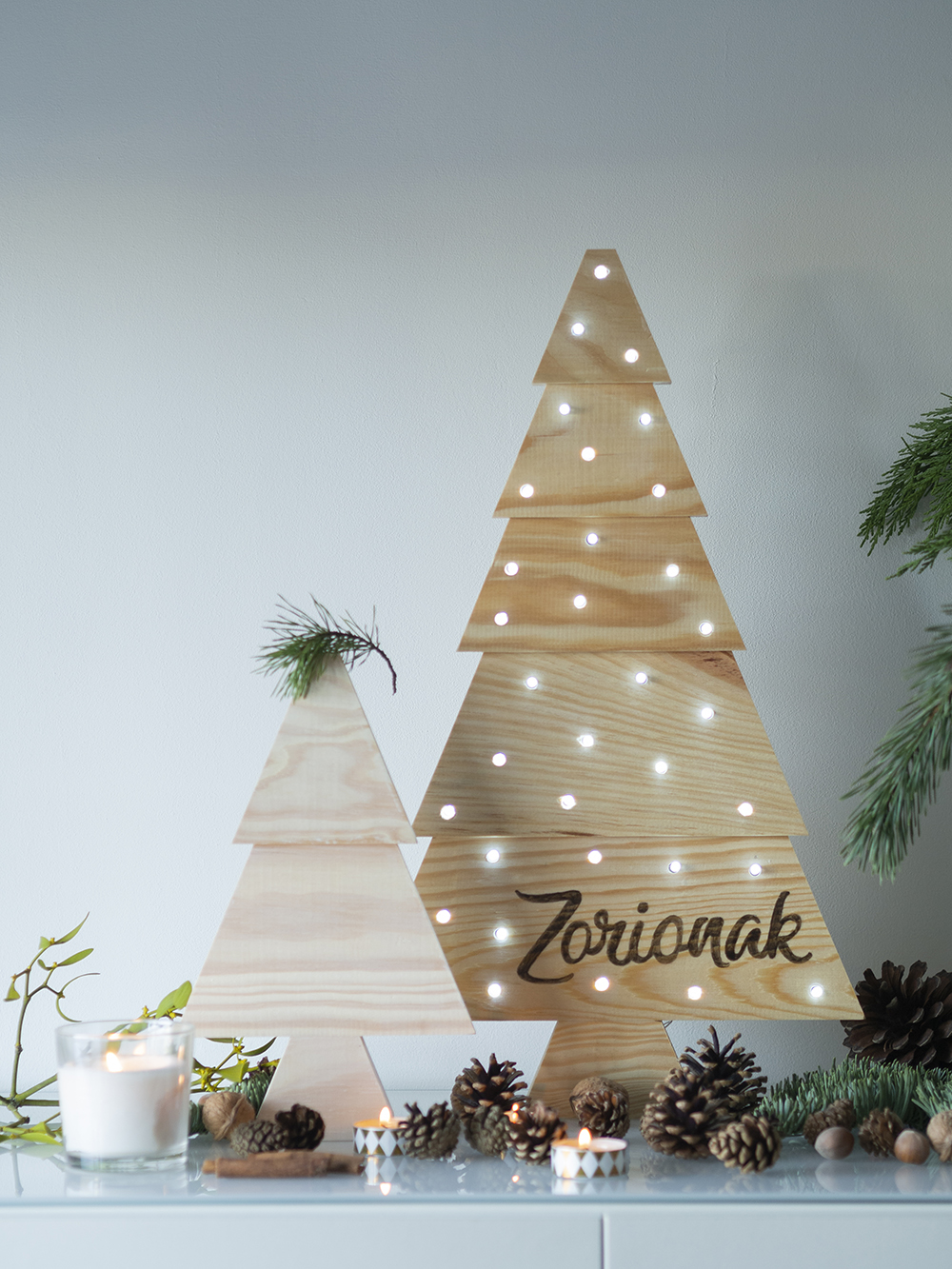 DIY Pino navideño de madera con luces led_6