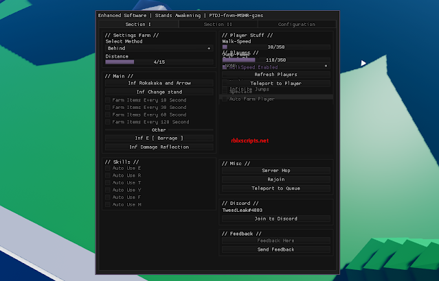 Roblox Script - Stands Awakening, Enhanced Software