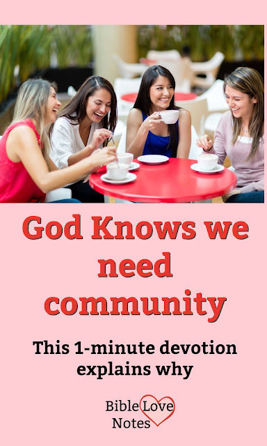 God designed us with a need for community. This 1-minute devotion explains the importance this has for our growth in Christ.