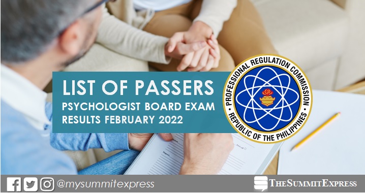 FULL RESULTS: February 2022 Psychology board exam list of passers