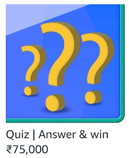 Amazon February Edition Quiz answer and stand a chance to win rs 75000 as amazon pay balance