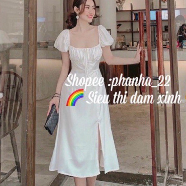 [ phanha_22 ] ĐẦM TRẮNG DỰ TIỆC XẺ TÀ SIÊU SANG CHẢNH✅HÀNG CHUẨN LOẠI 1-MẶC LÀ XINH✅ĐẦM MẶC ĐI ĐÁM CƯỚI,DẠO PHỐ SIÊU XINH