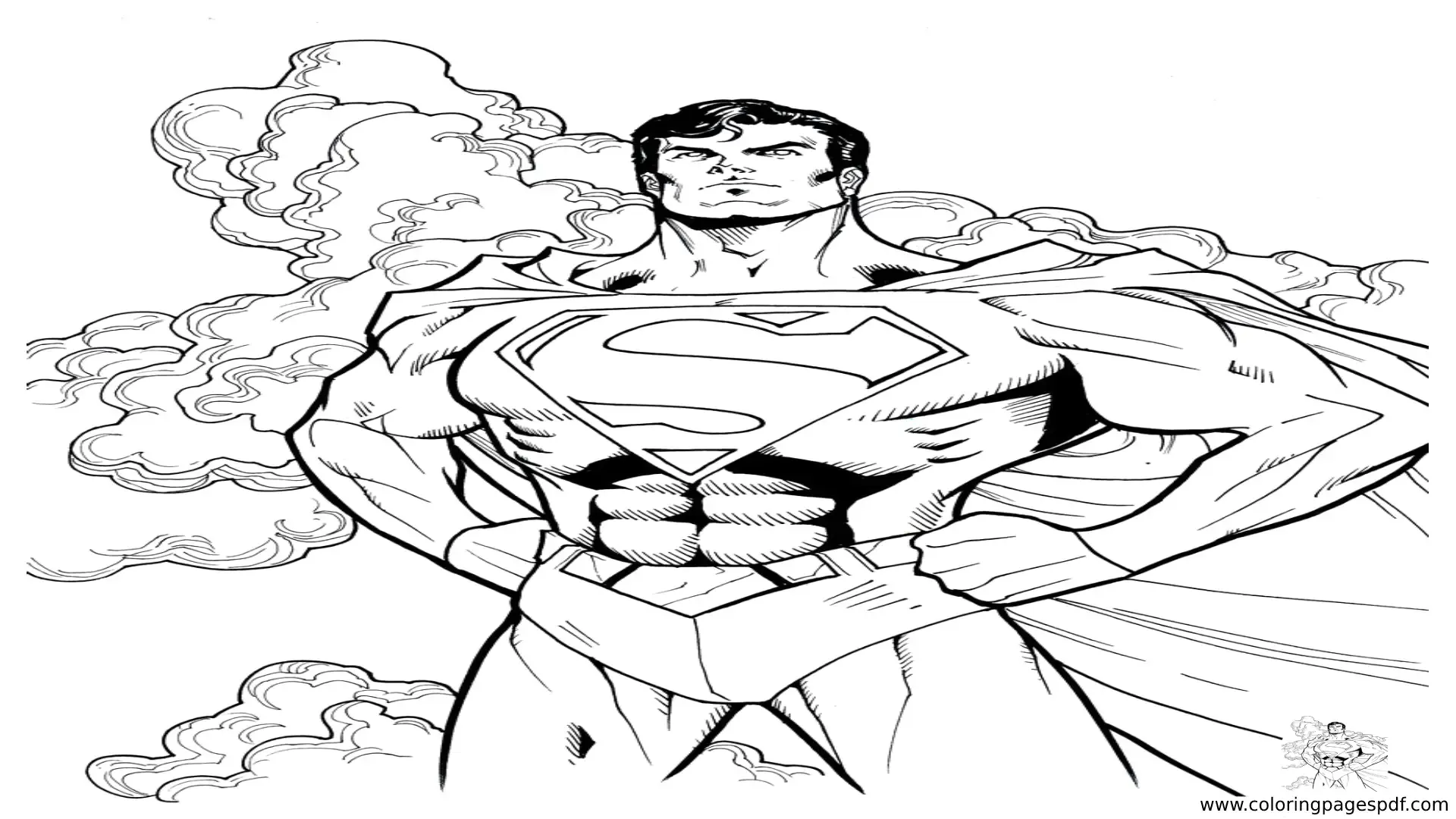 Coloring Pages Of Superman Confident Pose