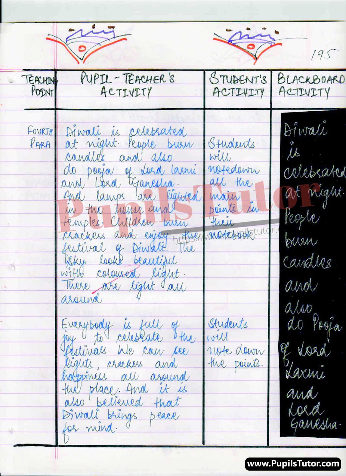 BED, DELED, BELED, BA B.Ed Integrated, B.Com B.Ed, BSC BEd, BTC, BSTC, M.ED, DED And NIOS Teaching Of English Essay Class 4th 5th 6th 7th 8th 9th, 10th, 11th, 12th Digital Lesson Plan Format On Diwali Topic – [Page And Pic Number 5] – https://www.pupilstutor.com/