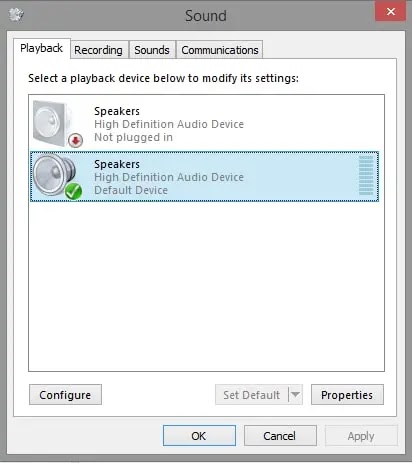 1:As before, launch the Sound settings from the Control Panel.