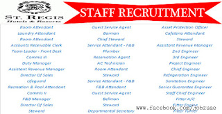 The St Regis Dubai The Palm Multiple Staff Jobs Recruitment