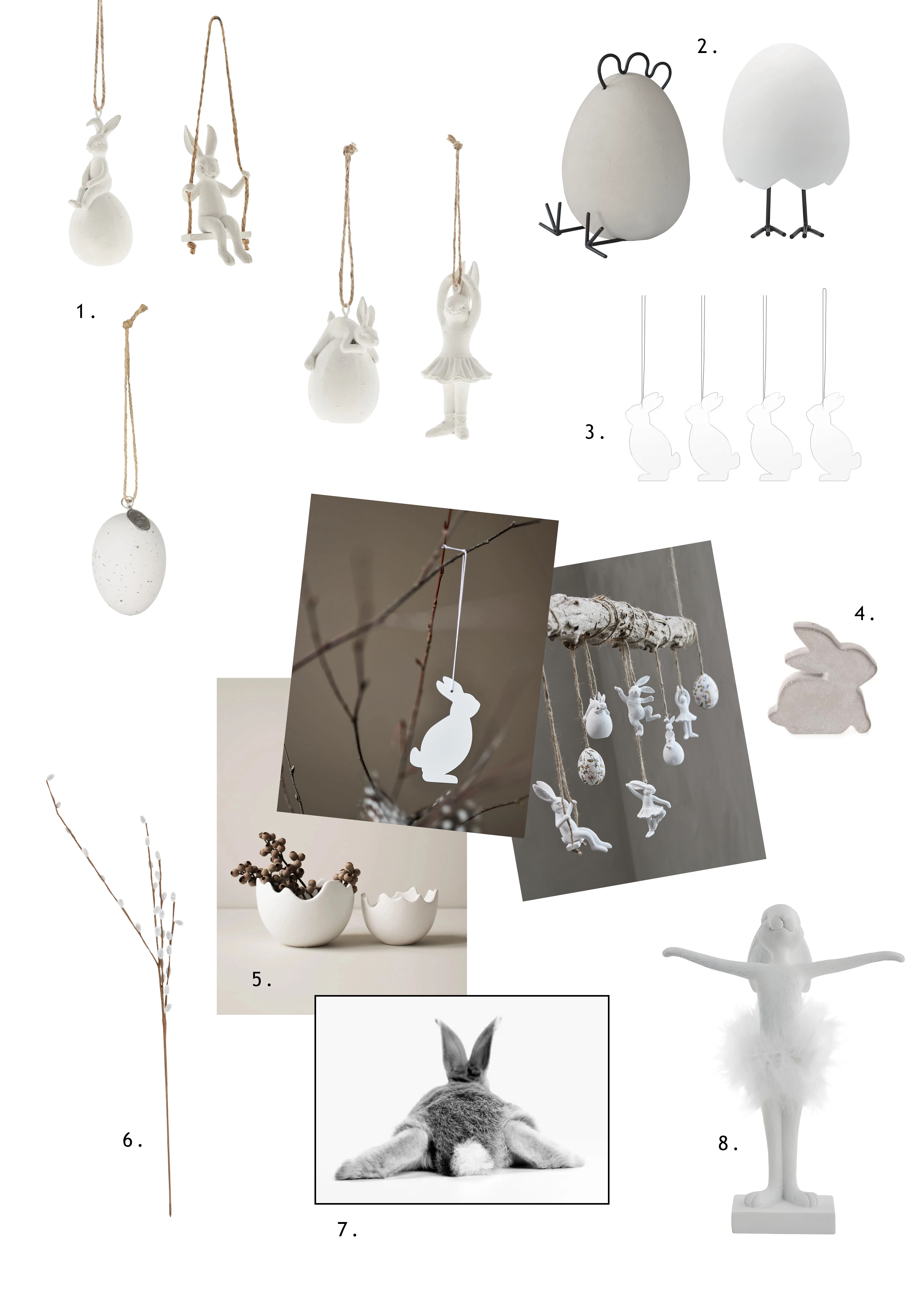 Lene Bjerre, minimal easter decorations, DBKD, concrete, bunny, rabit, Easter tree Action belgie, pasen, paasboom, paastakken