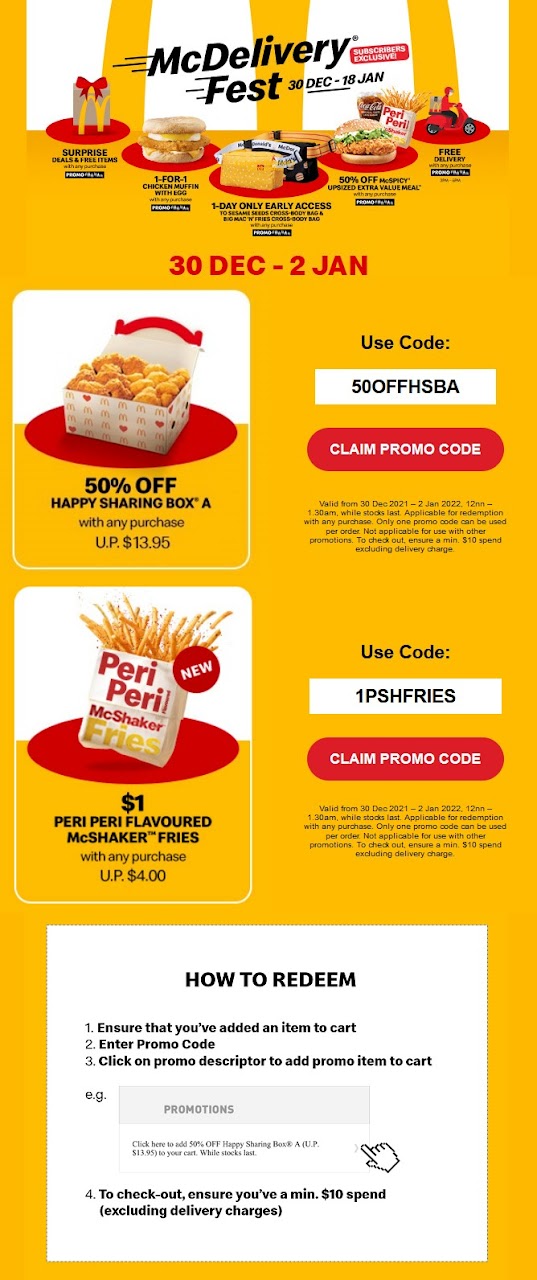 Code mcdelivery 2021 promo