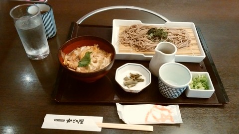 炙り鶏の親子丼と選べる麺セット（ざるそば）3-1 かごの屋