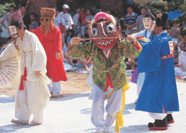 Korean Mask dance, or talchum, is a form of folk drama