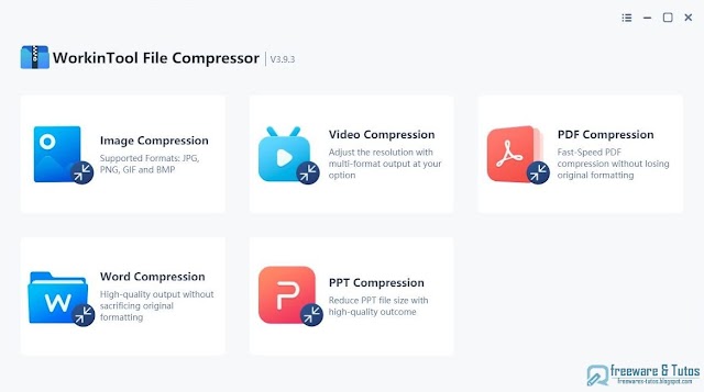 WorkinTool File Compressor : un logiciel gratuit pour compresser les fichiers image, les vidéos et les documents