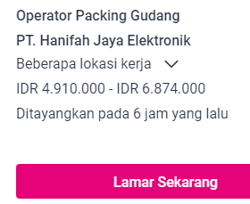 GAJI 5- 8 JT LOKER Operator Packing Gudang PT. Hanifah Jaya Elektronik