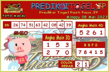 Prediksi Toto Macau JP Senin 08 Mei 2023