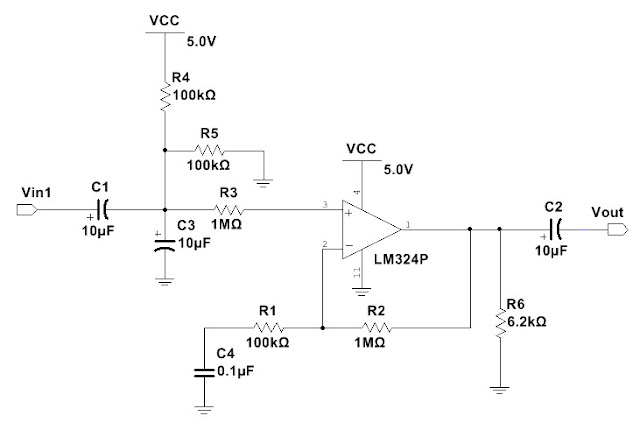 LM324 non-inverting amplifier