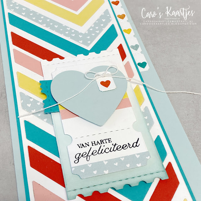 Hartjes slimline kaart, Stampin' Up!, Caro's Kaartjes, chchallenge001