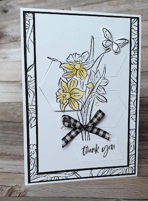 Daffodil daydream stampin up spotlight technique lots of layeres card