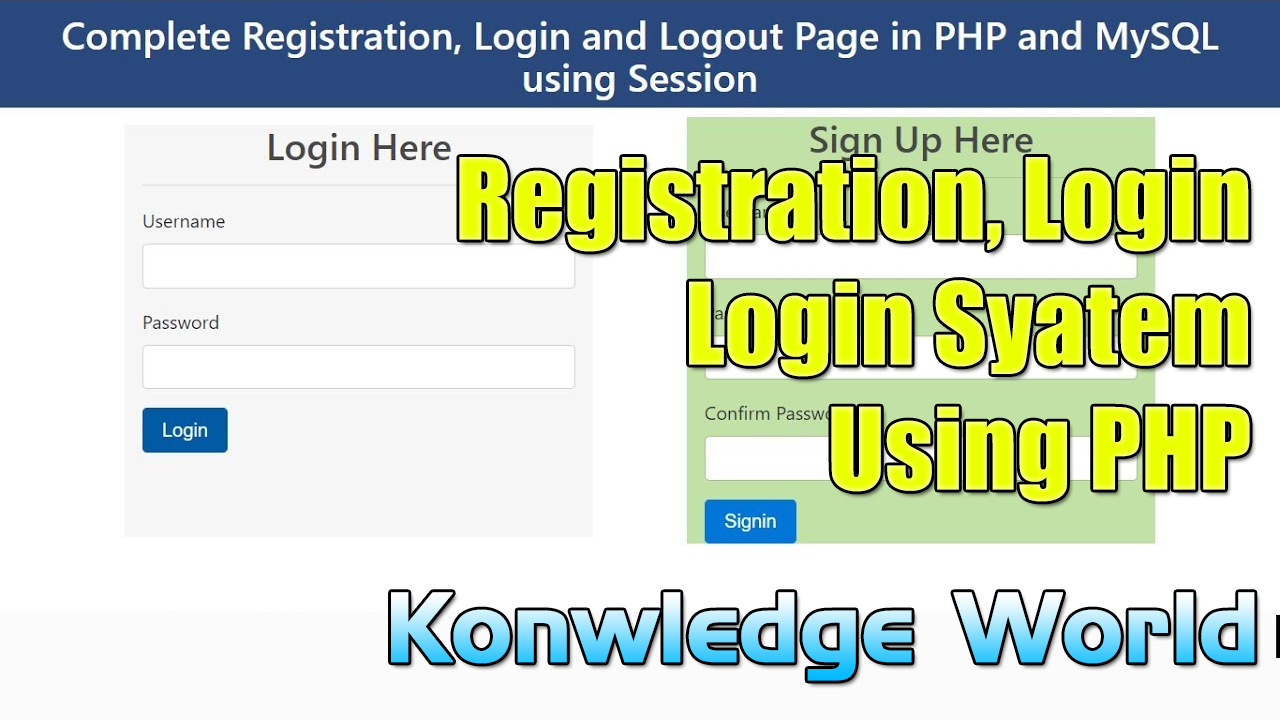 Creating a User Login System with PHP and MySQL (Free Source Code) - Knowledge World