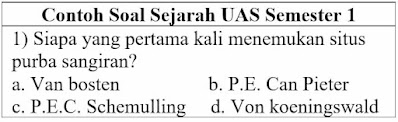 Contoh Soal Sejarah UAS Semester 1 Kelas 10 SMA