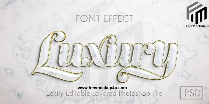 White Gold Text Style Effect Editable Mockup