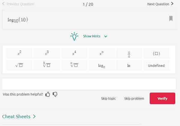 حل مسائل الرياضيات على الإنترنت
