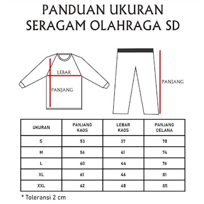Standar Ukuran Baju Olahraga