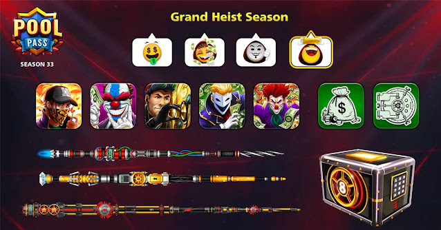 Grand Heist 8 ball pool - Season Pass and Events