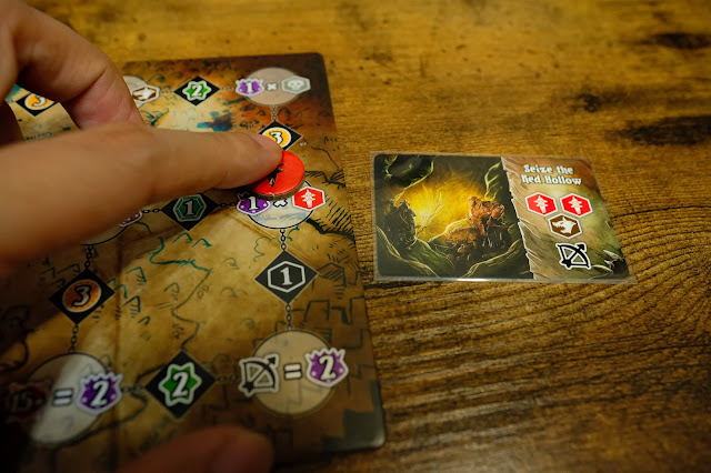 Shadow kingdoms Valeria board game 完成戰鬥計畫還可以放置指示物到戰役地圖上獲得獎勵