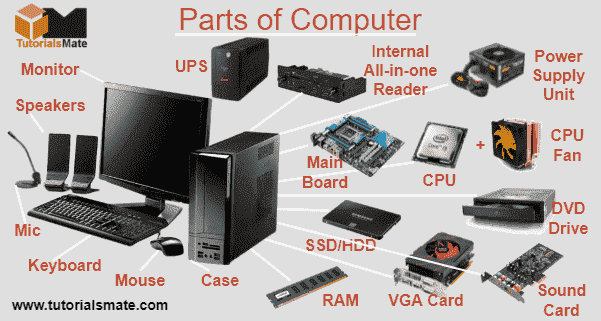 Parts of Computer Names with Pictures • Englishan