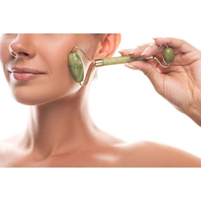8% Off - Rolo Massageador Facial Pedra Jade Anti Rugas Olheiras
