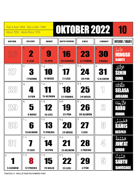 10 kalender oktober 2022 psd - kanalmu