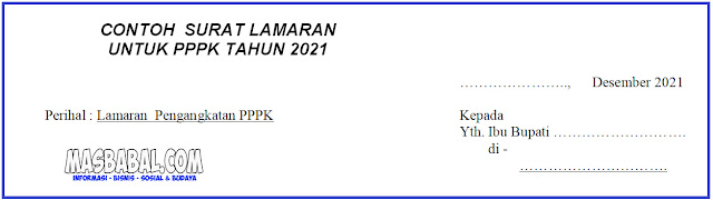 Unduh Surat Lamaran PPPK Tahun 2021