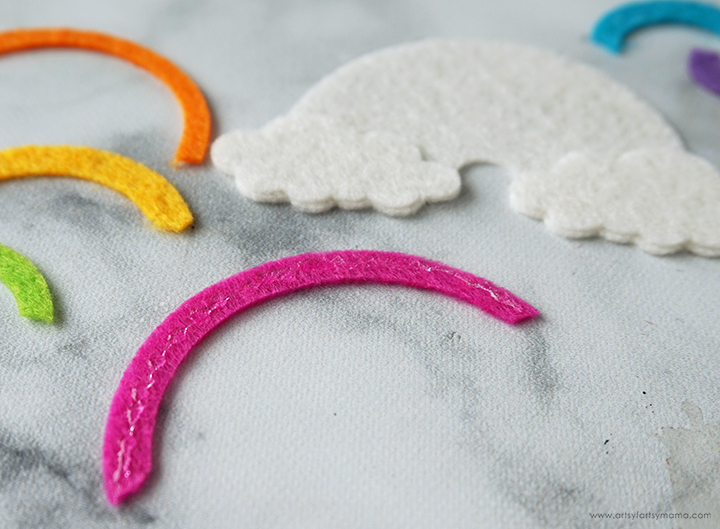 Felt Rainbow Elastic Bookmark + Free Cut File