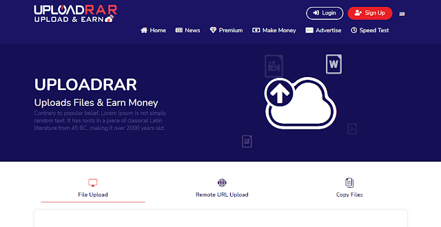 Uploadrar Website Home Page Screenshot
